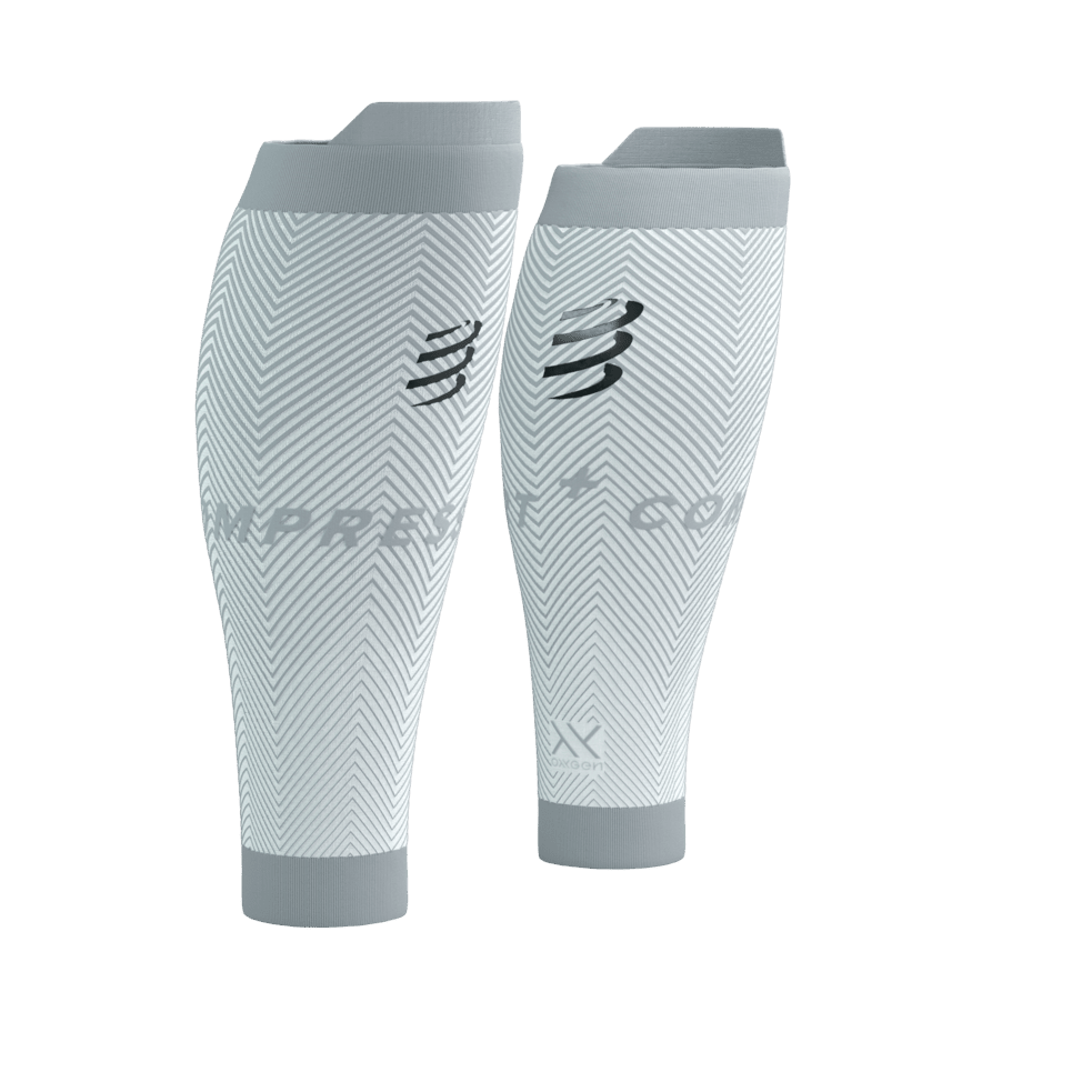 Image Compressport R2 Oxygen Calf Sleeves WHITE/NEBLE GREY T2